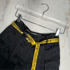 Off-White C/O Virgil Abloh Black Logo Jacquard Tailored Shorts Womens 36 XXS New